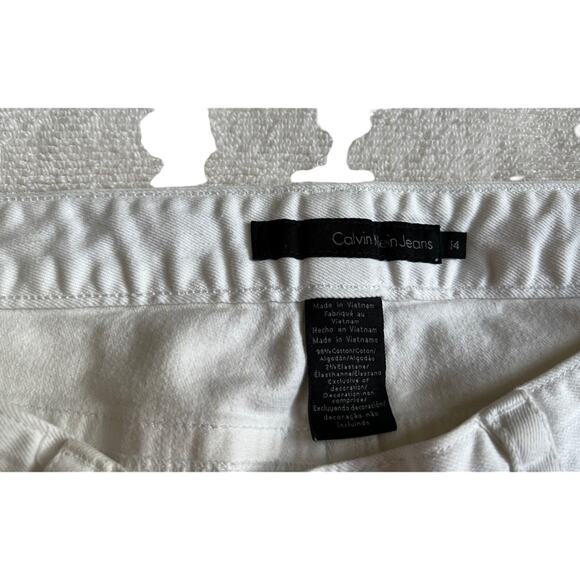Calvin Klein White Denim Shorts Size 14 - Picture 5 of 5